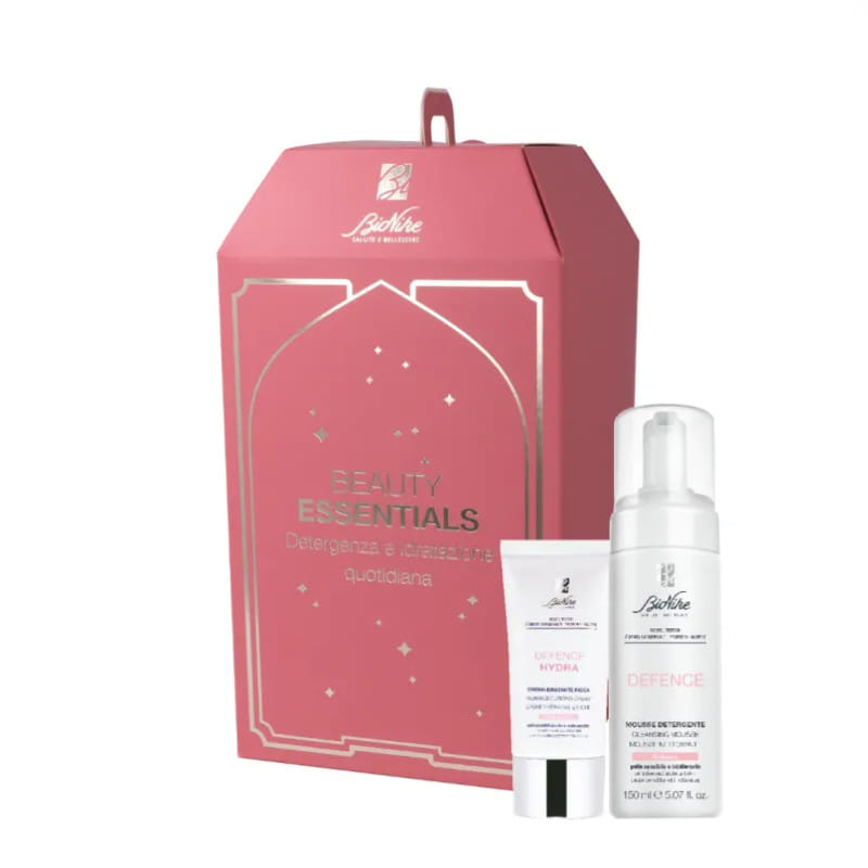 BEAUTY ESSENTIALS KIT NATALE 2024 DEFENCE HYDRA CREMA IDRATANTE RICCA 50 ML + DEFENCE MOUSSE DETERGENTE 150 ML