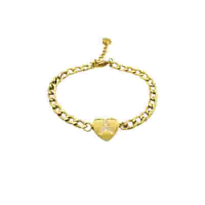 MYLOVLY GIOIELLI ABC BRACCIALE CATENA LETTERA A ORO