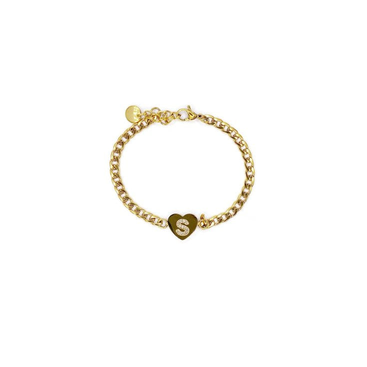 MYLOVLY GIOIELLI ABC BRACCIALE CATENA LETTERA S ORO
