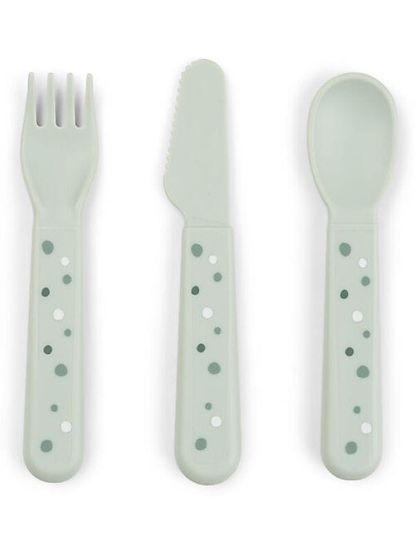 DONE BY DEER SET POSATE FOODIE HAPPY DOTS VERDE
