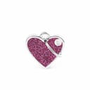 SMALL HEART MEDAGLIETTA PER COLLARE GLITTER PINK