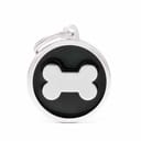 BLACK BIG CIRCLE BONE MEDAGLIETTA PER COLLARE