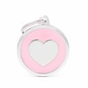 PINK BIG CIRCLE HEART MEDAGLIETTA PER COLLARE