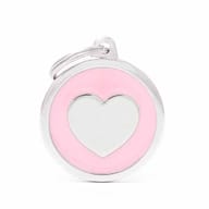 PINK BIG CIRCLE HEART MEDAGLIETTA PER COLLARE