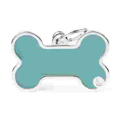 XL BONE LOGO MEDAGLIETTA PER COLLARE LIGHT BLUE