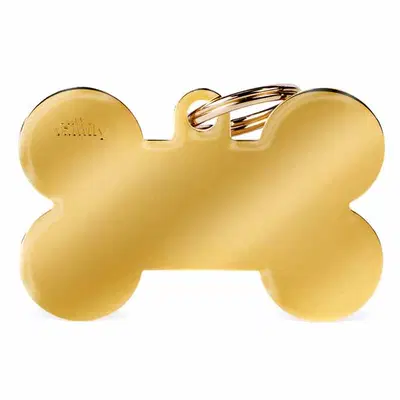 XL BONE MEDAGLIETTA PER COLLARE IN OTTONE DORATO XL BONE MEDAGLIETTA PER COLLARE IN OTTONE DORATO