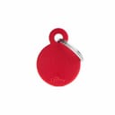 SMALL ROUND MEDAGLIETTA PER COLLARE IN ALLUMINIO RED