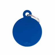BIG ROUND MEDAGLIETTA PER COLLARE IN ALLUMINIO BLUE