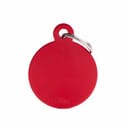 BIG ROUND MEDAGLIETTA PER COLLARE IN ALLUMINIO RED