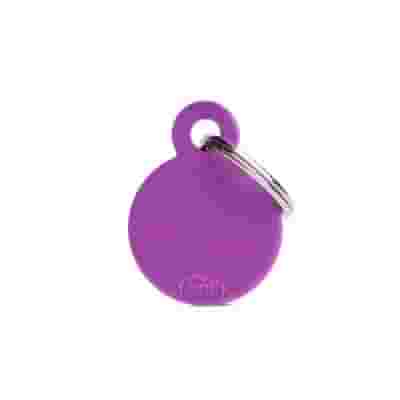 SMALL ROUND MEDAGLIETTA PER COLLARE IN ALLUMINIO PURPLE