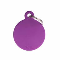 BIG ROUND MEDAGLIETTA PER COLLARE IN ALLUMINIO PURPLE