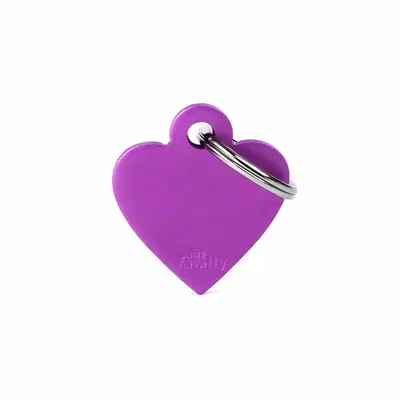 SMALL HEART MEDAGLIETTA PER COLLARE IN ALLUMINIO PURPLE SMALL HEART MEDAGLIETTA PER COLLARE IN ALLUMINIO PURPLE