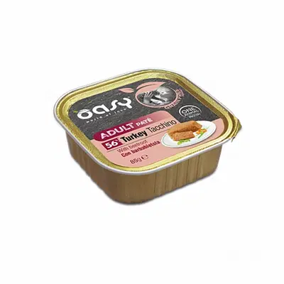 OASY WET CAT GRAIN FREE ADULT TACCHINO CON BARBABIETOLA VASCHETTA 85 G OASY WET CAT GRAIN FREE ADULT TACCHINO CON BARBABIETOLA VASCHETTA 85 G