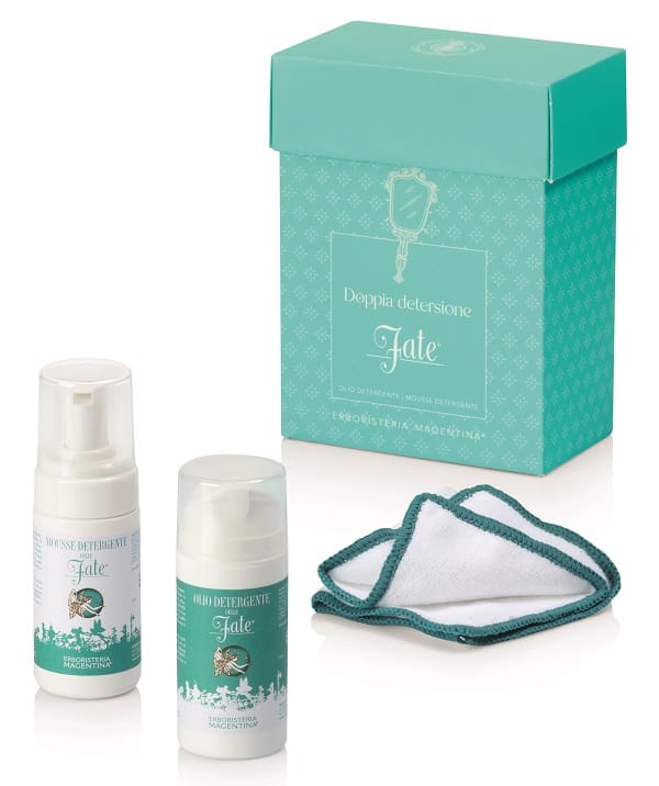 Kit Doppia Detersione Fate Olio Detergente 100 Ml + Mousse Detergente 100 Ml + Pannetto Struccante