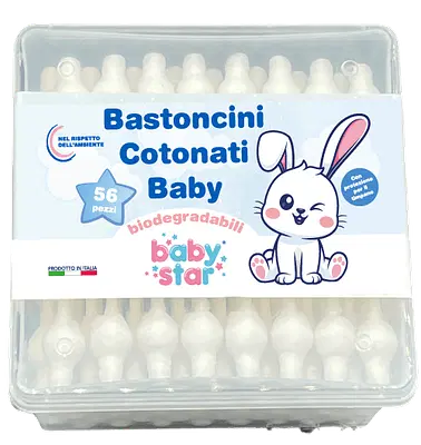BABYSTAR BASTONCINI COTONATI 56 PEZZI BABYSTAR BASTONCINI COTONATI 56 PEZZI