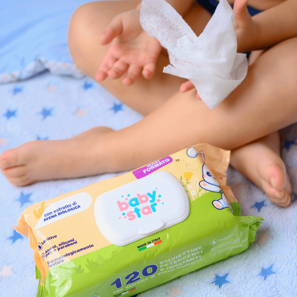 BABYSTAR SALVIETTINE BEBE' AVENA BIO 120 PEZZI