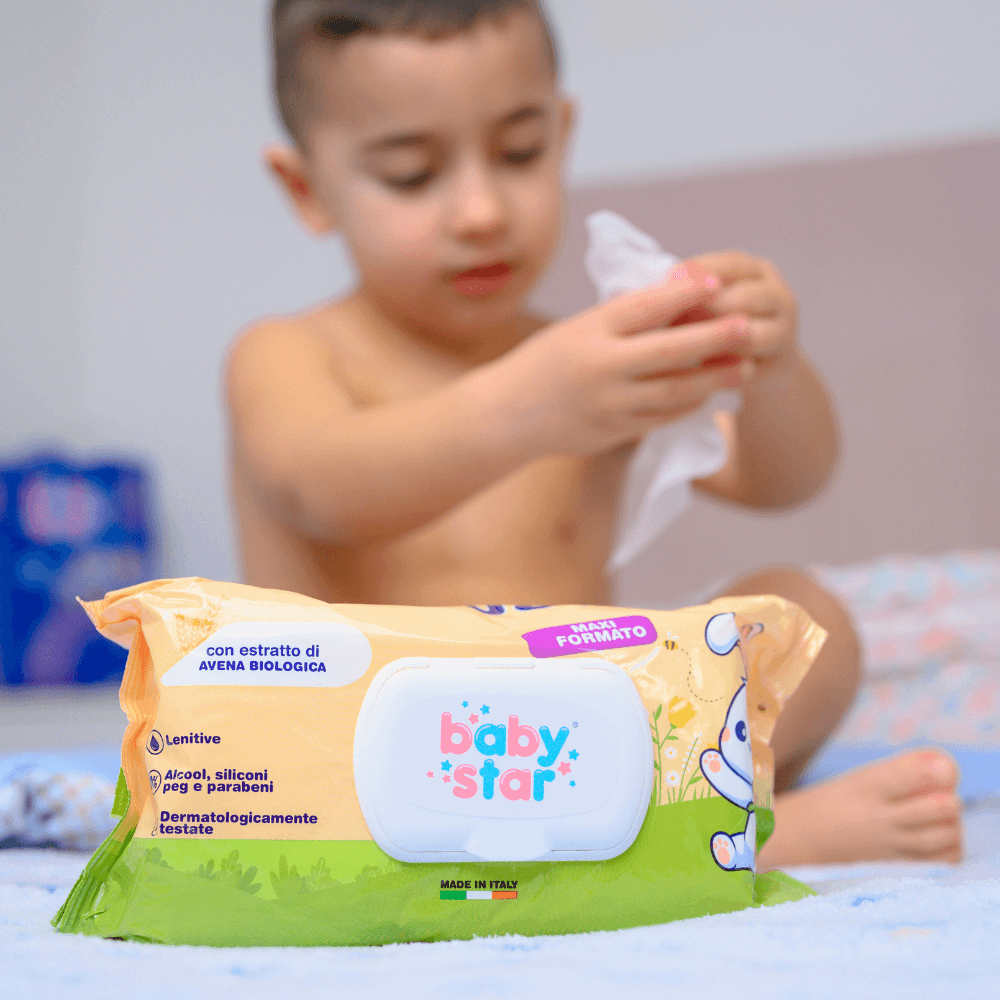 BABYSTAR SALVIETTINE BEBE' AVENA BIO 120 PEZZI