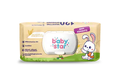 BABYSTAR SALVIETTINE BEBE' AVENA BIO 120 PEZZI BABYSTAR SALVIETTINE BEBE' AVENA BIO 120 PEZZI