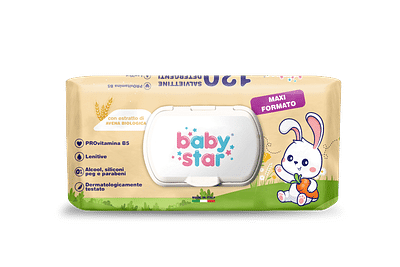 BABYSTAR SALVIETTINE BEBE' AVENA BIO 120 PEZZI