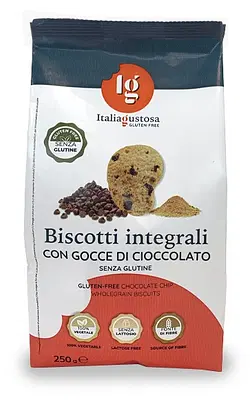 ITALIA GUSTOSA BISCOTTO INTEGRALE CON GOCCE DI CIOCCOLATO 250 G ITALIA GUSTOSA BISCOTTO INTEGRALE CON GOCCE DI CIOCCOLATO 250 G