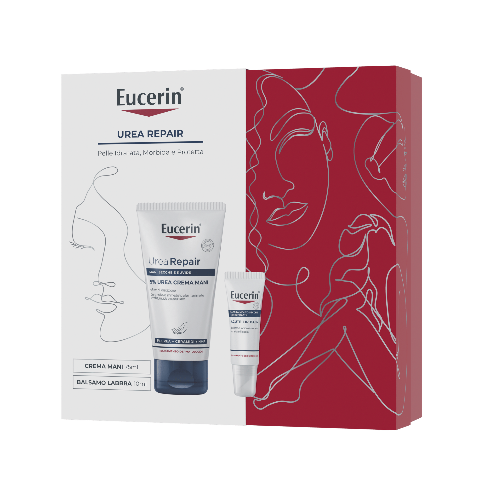 Eds Xmas Pack Urea 2024 1 Crema Mani 75 Ml Urearepair Plus + 1 Balsamo Labbra 10 Ml Urearepair Plus