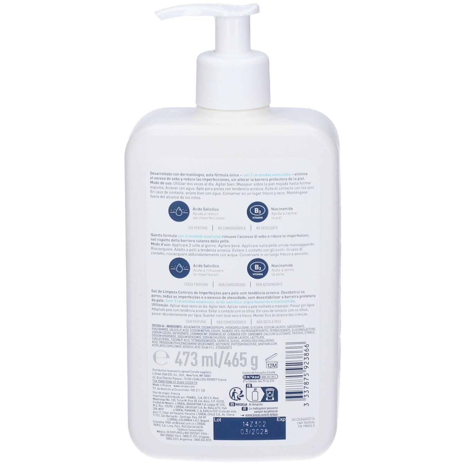 CERAVE DETERGENTE CONTROLLO IMPERFEZIONI 473 ML