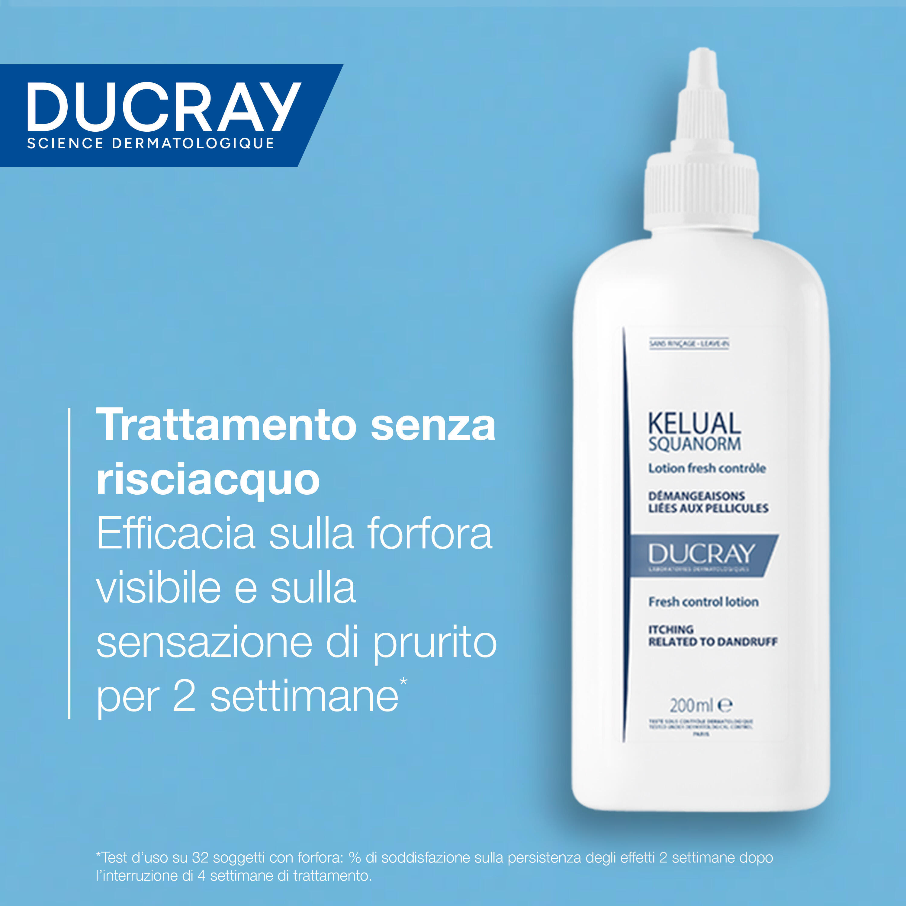 Ducray Kelual Squanorm Fresh Control Lozione, Elimina la Forfora e  Lenisce la Sensazione di Prurito, 200ml 