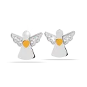 454 ORECCHINI DEFINITIVI MEDICAL JEWELS ANGIOLETTO ARGENTO CON CUORE GIALLO