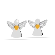 454 ORECCHINI DEFINITIVI MEDICAL JEWELS ANGIOLETTO ARGENTO CON CUORE GIALLO