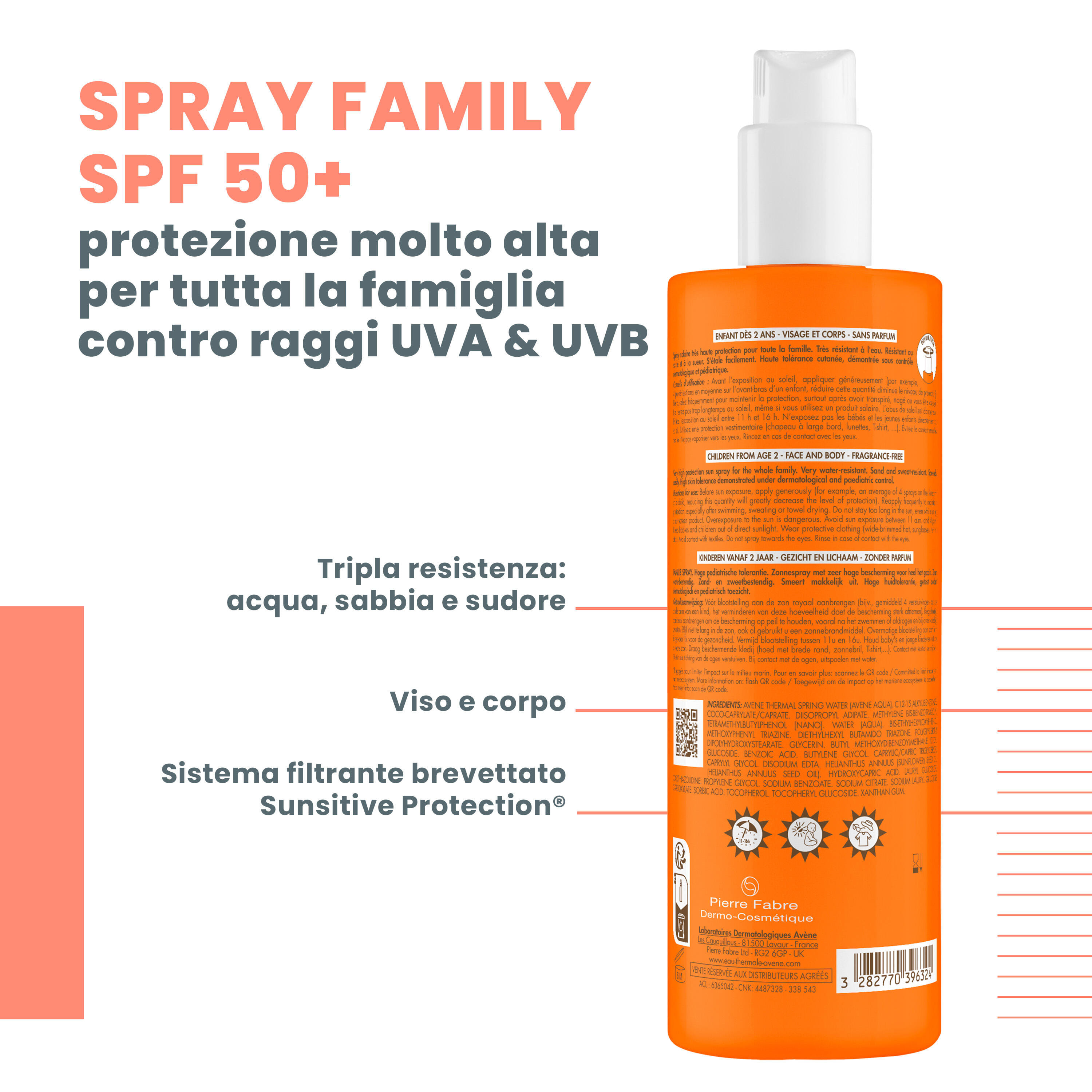 EAU THERMALE AVENE SOLARE SPRAY FAMILY SPF 50+ 400 ML