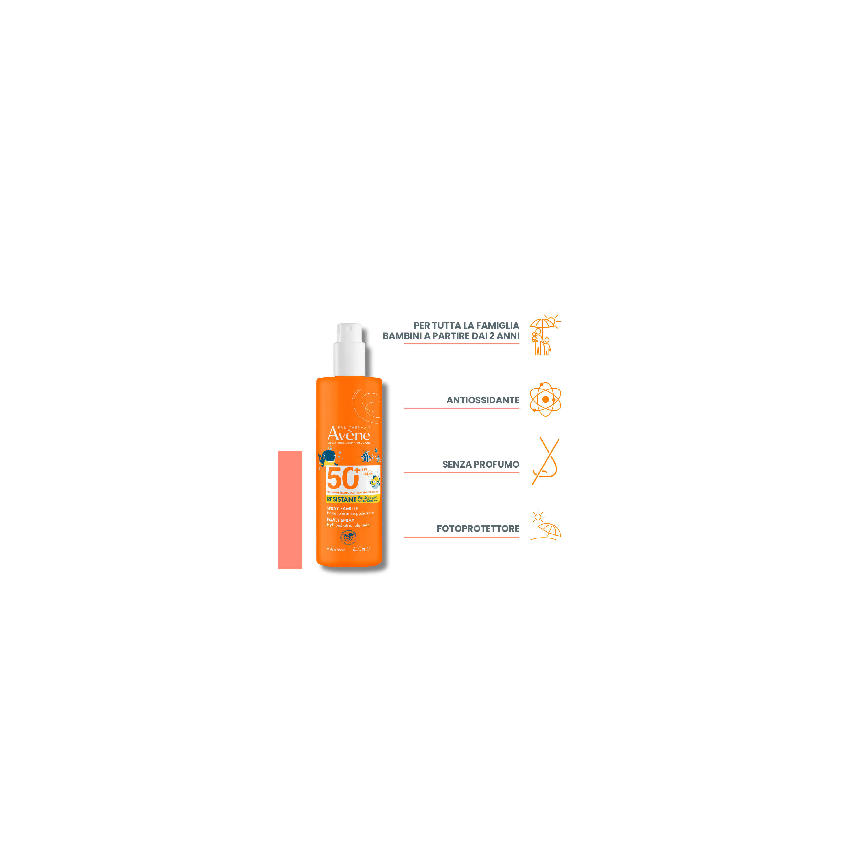 EAU THERMALE AVENE SOLARE SPRAY FAMILY SPF 50+ 400 ML
