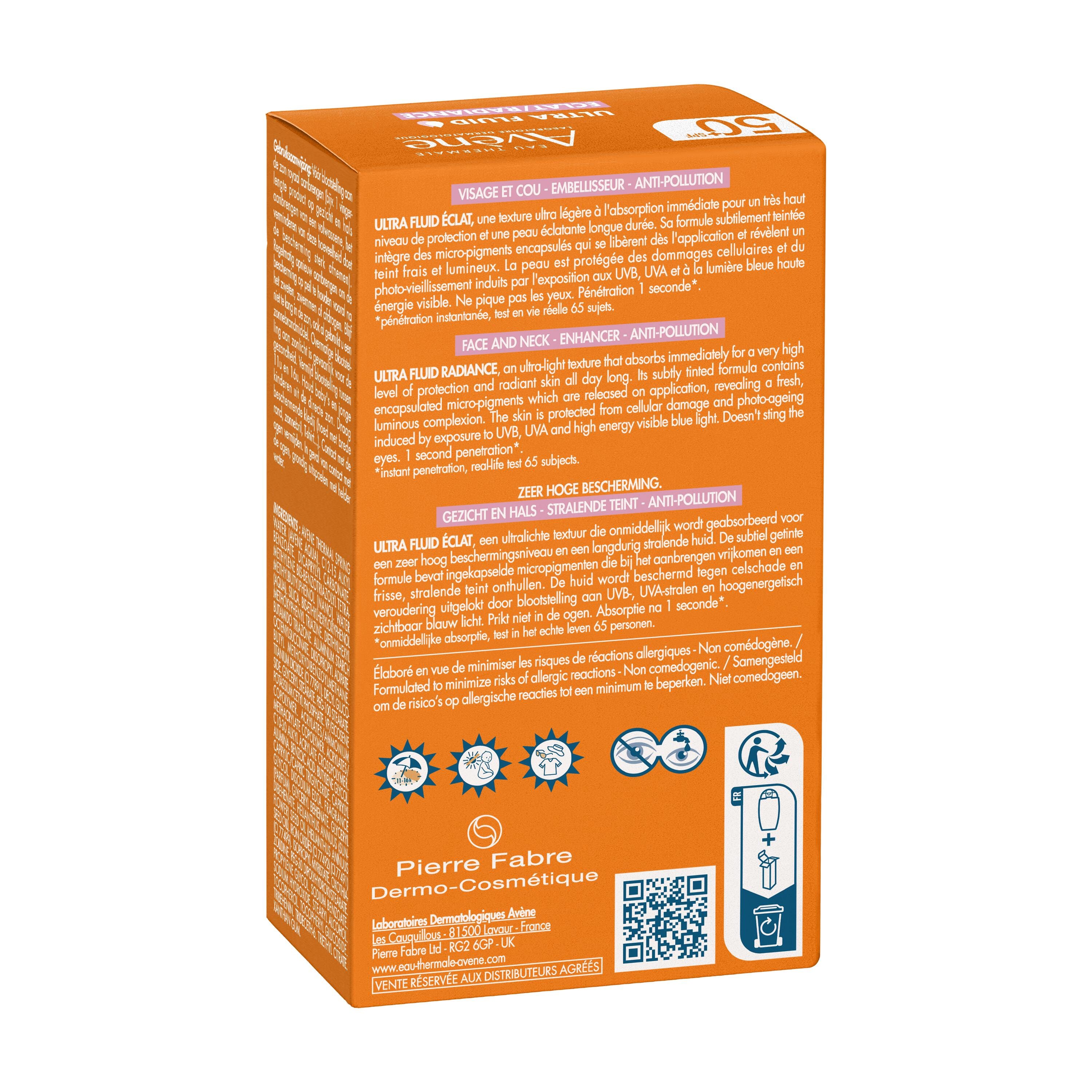 EAU THERMALE AVENE SOLARE ULTRA FLUID LUMINOSITA' SPF 50+ 50 ML