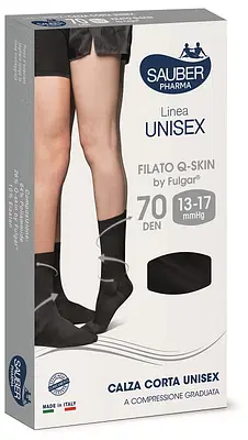 SAUBER PHARMA UNISEX QSKIN CALZA CORTA 70 NERO SMALL SAUBER PHARMA UNISEX QSKIN CALZA CORTA 70 NERO SMALL