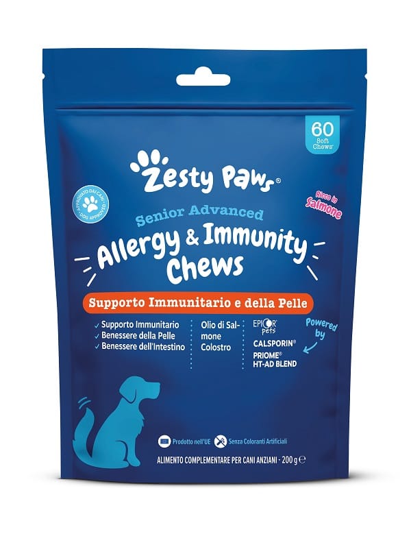 ZESTY PAWS SENIOR ADVANCED ALLERGY & IMMUNITY 60 CHEWS SALMON