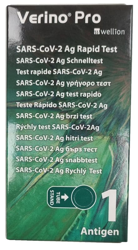 TEST ANTIGENICO RAPIDO COVID-19 VERINO PRO AUTODIAGNOSTICO RILEVAZIONE QUALITATIVA ANTIGENI SARS-COV-2 IN TAMPONI NASALI MEDIANTE IMMUNOCROMATOGRAFIA 1 PEZZO