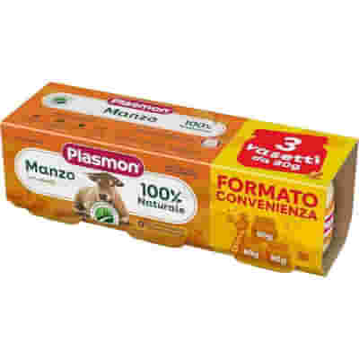 PLASMON OMOGENEIZZATO MANZO E CEREALE 3 PEZZI DA 80 G