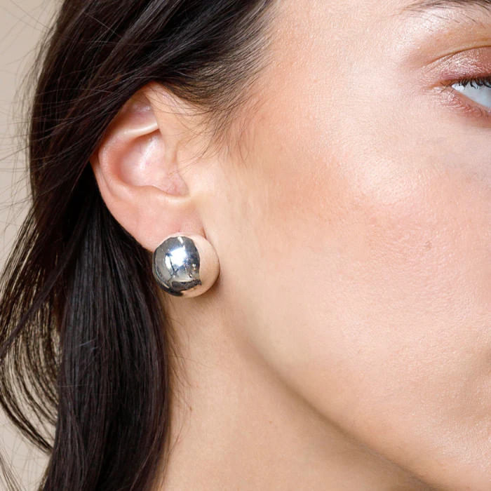 FARMA BIJOUX ORECCHINI SEMISFERA SILVER