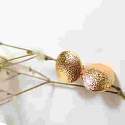 FARMA BIJOUX ORECCHINI BOTTONE GOLD SATIN