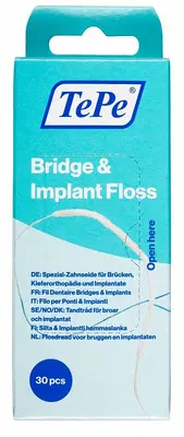 TEPE FILO PONTI & IMPIANTI TEPE BRIDGE & IMPLANT FLOSS 30 PEZZI TEPE FILO PONTI & IMPIANTI TEPE BRIDGE & IMPLANT FLOSS 30 PEZZI