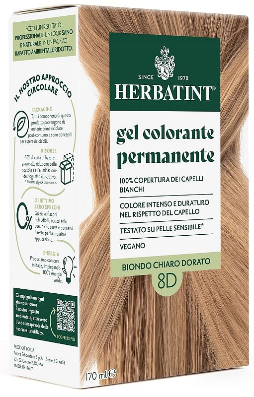 Herbatint 8 D Biondo Chiaro Dorato 170 Ml