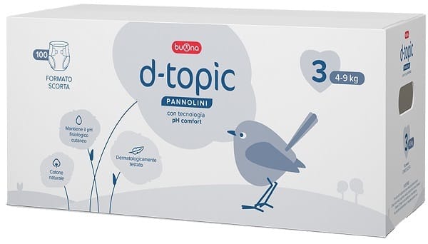 D-TOPIC PANNOLINI TAGLIA 3 FORMATO SCORTA 100 PEZZI