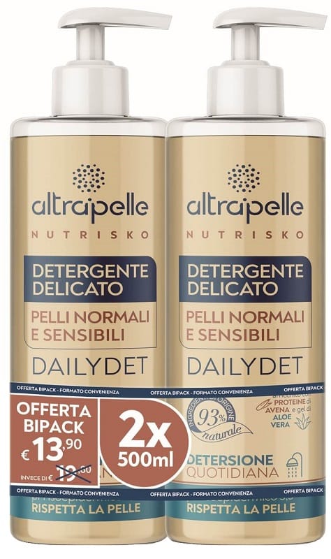ALTRAPELLE NUTRISKO DETERGENTE DELICATO DAILYDET 2 PEZZI DA 500 ML