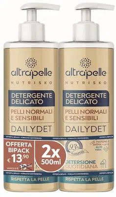 ALTRAPELLE NUTRISKO DETERGENTE DELICATO DAILYDET 2 PEZZI DA 500 ML ALTRAPELLE NUTRISKO DETERGENTE DELICATO DAILYDET 2 PEZZI DA 500 ML