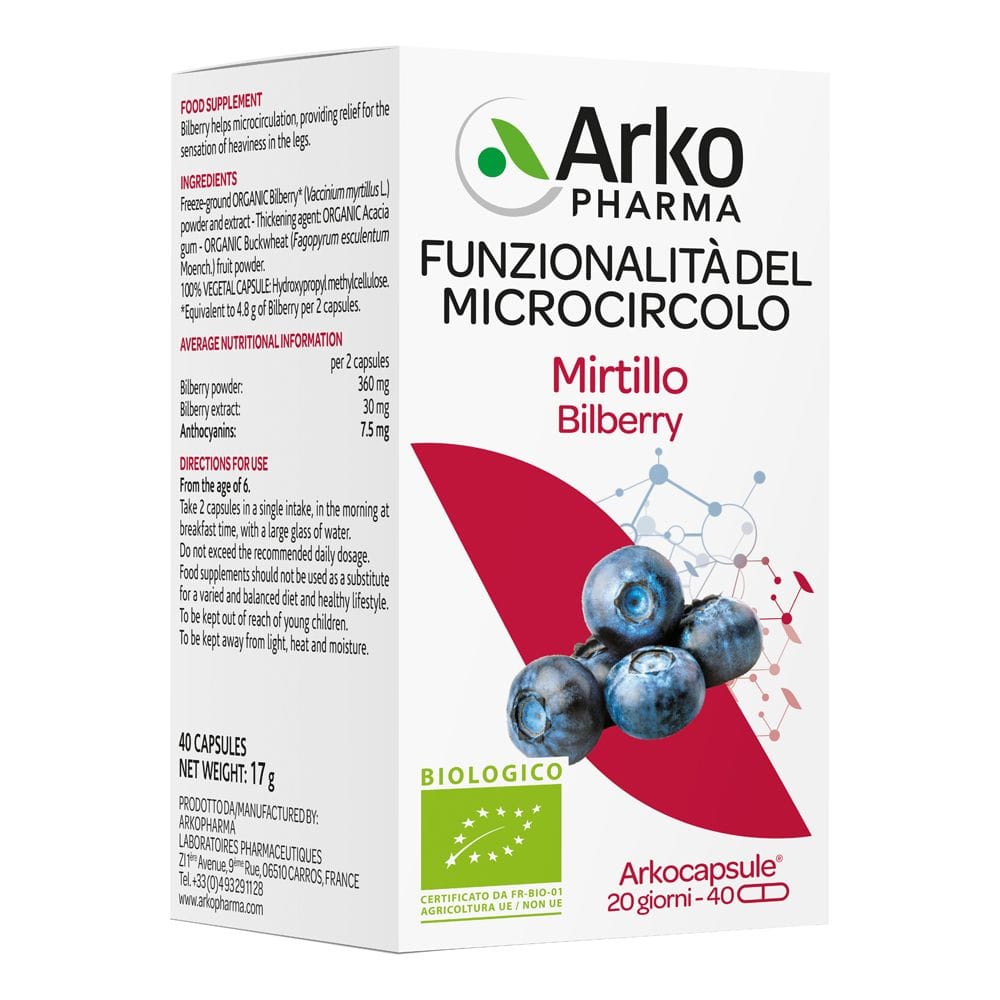 ARKOCAPSULE FUNZIONALITA' MICROCIRCOLO MIRTILLO 40 CAPSULE