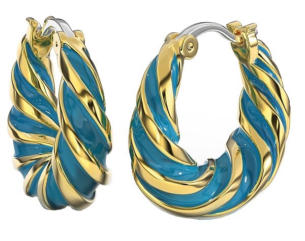 Bjt366 Orecchino Alara Turquoise Gold Plated