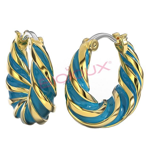 Bjt366 Orecchino Alara Turquoise Gold Plated