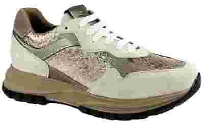 CALZATURA ORTOPEDICA DI SERIE PREDISPOSTA PER PLANTARE C4108 SCARPA DONNA PANNA/TORTORA MIX FORMA CALZATA L TAGLIA 40