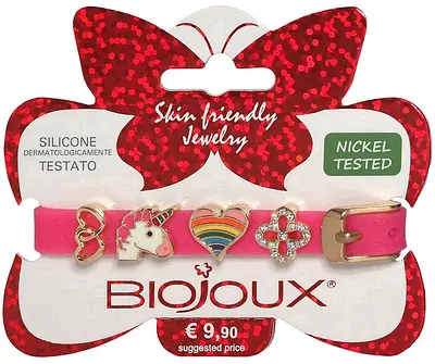 BJB016 BRACCIALE SILICONE FUCSIA GOLD PLATED BJB016 BRACCIALE SILICONE FUCSIA GOLD PLATED