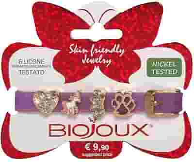 BJB017 BRACCIALE SILICONE PURPLE GOLD PLATED