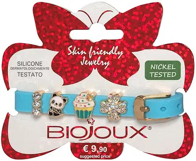 BJB018 BRACCIALE SILICONE LIGHT BLUE GOLD PLATED BJB018 BRACCIALE SILICONE LIGHT BLUE GOLD PLATED